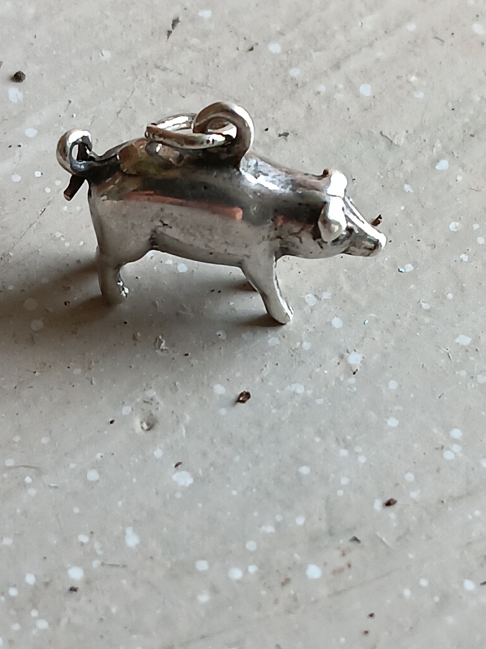 925 Sterling Silver Pig Pendant/Charm Vintage